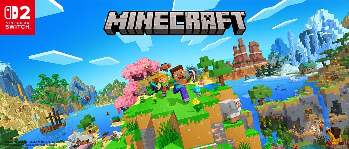 Minecraft chega oficialmente ao Switch 2 com visual turbinado